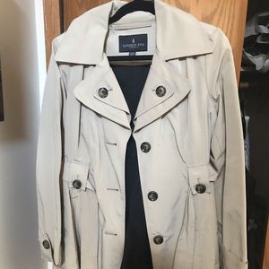 London fog double breasted beige rain coat